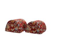 Classic Home Store Flower & Birds Polycotton Pair of Standard Round Arm Caps Sofa Cover (Red)