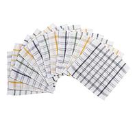 Classic Home Store Heavy Duty 100% Cotton Checked Dishcloths Catering Cloths Multi-Pack (Pack of 12)