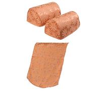 Classic Home Store Leaf Pattern Jumbo Round Arm Caps & 1 Chair Back Furniture Cover Antimacassar Set (Terracotta)