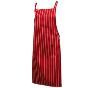Classic Home Store Professional 100% Cotton Woven Stripe Butchers Kitchen Cooks Apron - Red (Single Apron)