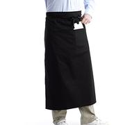 Classic Home Store Professional Waiter/Waitress Bisto Bar Half Apron with Split Pocket 28" x 36" (Black)