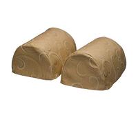 Classic Home Store Scroll Pattern Pair of Round Arm Caps Swirl Design Antimacassar Furniture Cover (Mocha)