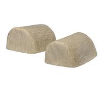 Classic Home Store Soft Chenille Pair of Standard Round Arm Caps Plain Sofa Furniture Cover (Natural)