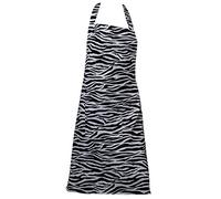 Classic Home Store Zebra Print Bib Apron with Pocket & Adjustable Ties Fun Novelty Kitchen BBQ Pinny (28” x 36”)