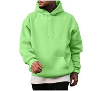 Classic Hoodies for Men, Drawstring Hooded Collar Plain Color Mens Hoodies Fleece Sweatshirts with Pocket Ribbed Cuff Long Sleeve Sweatshirts Dating Office Travel Trendy Workout Green