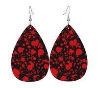 Classic Horror Blood Splatter Black Red Women'S Dangle Earrings Luxurious Dangle Hoop Earrings Durable Drop Earring For Decoration Accessories Married