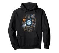 Classic Horror Monsters Halloween Full Moon Pullover Hoodie