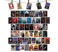 Classic Horror Movie Poster 50 PCS Wall Collage Kit Movie Poster Aesthetic Pictures Collage Small Posters Home Dorm Bedroom Wall Decor for Teens and Young Adults 4 X 6 Inch