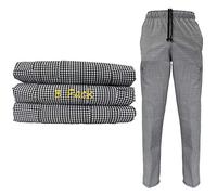Classic Houndstooth Chef Pants-100% Cotton with Multi-Pack QTYS Available-3-5X-Large