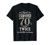 Classic I SURVIVED SEVENTIES TWICE 70th 80th Birthday 70's T-Shirt