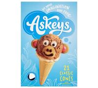 Classic Ice Cream Cups Assortment 21 pcs Pack of 1 Individually Wraped Waffles Cone Wafer Vegan Dessert Comptible with Askeys Chocolate Sauce with Welari Thank You Card | (1pack) (21pcs)