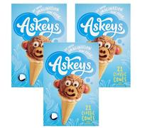 Classic Ice Cream Cups Assortment 21 pcs Pack of 3 Individually Wraped Waffles Cone Wafer Vegan Dessert Comptible with Askeys Chocolate Sauce with Welari Thank You Card | (3pack) (63pcs)