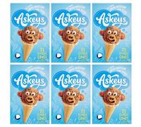 Classic Ice Cream Cups Assortment 21 pcs Pack of 6 Individually Wraped Waffles Cone Wafer Vegan Dessert Comptible with Askeys Chocolate Sauce with Welari Thank You Card | (6pack) (126pcs)