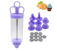 Classic Icing Syringe with 8 Nozzles, Cake Decorating Pen, Icing 10 Types Floral Pattern Decoration, Cake Decorating Tool, Cream Syringe Biscuit Framed Tube Cake Flower Press