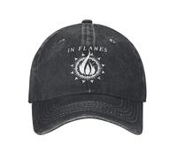 Classic in Flames Rock Band Washed Baseball Cap Flaming White Ring Casual Sun Trucker Hat Summer Men Women Baseball Caps Essential for Summer