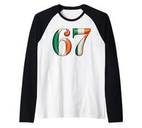 Classic Irish Flag 67 Number Viral St Patrick's Day 67 Raglan Baseball Tee
