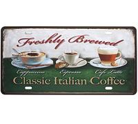 Classic Italian Coffee Cappuccino Espresso Cafe Latter, Metal Tin Sign, Vintage Art Poster Plaque Kitchen Cafe Home Wall Decor