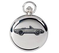 Classic Italian Sports car Romeo “Kham Tail Spider ref3 Pewter Effect Design on a Polished Silver case Men's Gift Quartz Pocket Watch fob
