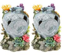 CLASSIC Jar with Plants/Coral T&OL Aquarium Ornament (Pack of 2)