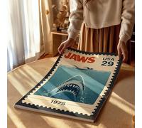 Classic Jaws Inspired Movie Minimal Art Poster | Retro Stamp Style Movie Artwork | Minimalist Wall Art | Various Sizes