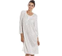 Classic Jersey Long Sleeve Floral Print Nightdress Camille Ivory 14-16