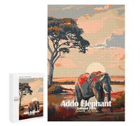 Classic Jigsaw Puzzle, 1000 PCS, Featuring Addo Elephant National Park South Africa, A Focused Activity for Patient Adult Puzzlers, for Quiet Evenings