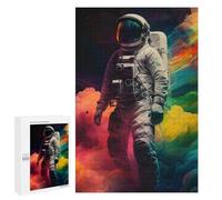 Classic Jigsaw Puzzle, 1000 PCS, Featuring Astronaut in Rainbow Clouds, An Absorbing Project for Relaxed Weekends, for Indoor Play