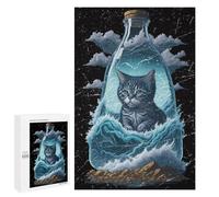 Classic Jigsaw Puzzle, 1000 PCS, Featuring Cat in A Bottle Storm, Shared Puzzle Time for Family And Friends, for Indoor Play