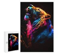 Classic Jigsaw Puzzle, 1000 PCS, Featuring Colorful Lion Roar Artwork -2, An Absorbing Project for Relaxed Weekends, for Family Nights