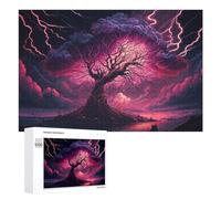 Classic Jigsaw Puzzle, 1000 PCS, Featuring Enchanted Stormy Night Tree, A Rewarding Pastime for Dedicated Jigsaw Fans, for Puzzle Fans