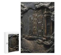 Classic Jigsaw Puzzle, 1000 PCS, Featuring Golden Amsterdam Canal Stone Relief, A Rewarding Pastime for Dedicated Jigsaw Fans, for Cosy Nights