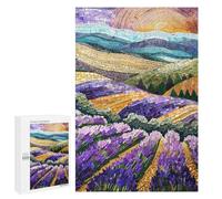 Classic Jigsaw Puzzle, 1000 PCS, Featuring Lavender Mosaic Sunrise, Shared Puzzle Time for Family And Friends, for Cosy Nights
