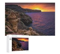 Classic Jigsaw Puzzle, 1000 PCS, Featuring Malta Sea Coast At Sunrise, A Rewarding Pastime for Dedicated Jigsaw Fans, for Cosy Nights