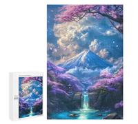 Classic Jigsaw Puzzle, 1000 PCS, Featuring Sakura Falls of Fuji, A Focused Activity for Patient Adult Puzzlers, for Quiet Evenings