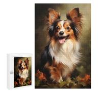 Classic Jigsaw Puzzle, 1000 PCS, Featuring Smiling Papillon Dog, Shared Puzzle Time for Family And Friends, for Indoor Play