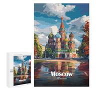 Classic Jigsaw Puzzle, 1000 PCS, Featuring St. Basils Cathedral Moscow, A Focused Activity for Patient Adult Puzzlers, for Quiet Evenings