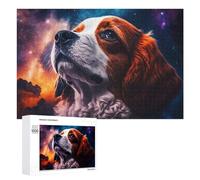 Classic Jigsaw Puzzle, 1000 PCS, Featuring Starry Night Canine Dreamscape, Shared Puzzle Time for Family And Friends, for Cosy Nights