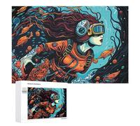 Classic Jigsaw Puzzle, 1000 PCS, Featuring Underwater Explorer A Dive Into Marine Life, Shared Puzzle Time for Family And Friends, for Cosy Nights