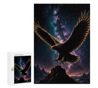 Classic Jigsaw Puzzle, 300 PCS, Featuring Eagle Soaring through The Cosmos, Shared Puzzle Time for Family And Friends, for Indoor Play