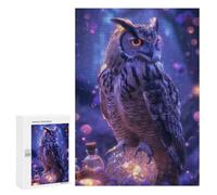 Classic Jigsaw Puzzle, 300 PCS, Featuring Mystical Owl Perched on Crystal Orb, Shared Puzzle Time for Family And Friends, for Cosy Nights