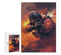 Classic Jigsaw Puzzle, 300 PCS, Featuring Soldier in Action, Digital Art, An Absorbing Project for Relaxed Weekends, for Family Nights