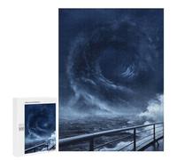 Classic Jigsaw Puzzle, 500 PCS, Featuring Dramatic Hurricane Over The Ocean, A Rewarding Pastime for Dedicated Jigsaw Fans, for Family Fun