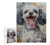Classic Jigsaw Puzzle, 500 PCS, Featuring Happy Poodle Painting, A Satisfying Project for Experienced Puzzlers, for Creative Downtime