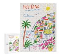 Classic Jigsaw Puzzle, 500 PCS, Featuring Positano Amalfi Coast Wall Art, Shared Puzzle Time for Family And Friends, for Quiet Evenings