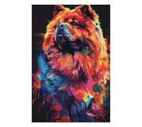Classic Jigsaw Puzzle for Adults, Colorful Chow Chow Art Print-2, 1000 PCS