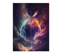 Classic Jigsaw Puzzle for Adults, Crossed Swords in Cosmic Clouds, 500 PCS