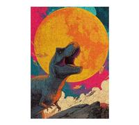 Classic Jigsaw Puzzle for Adults, Jurassic Moonlit Adventure, 300 PCS