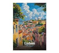 Classic Jigsaw Puzzle for Adults, Lisbon Portugal Cityscape, 300 PCS