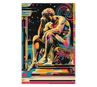 Classic Jigsaw Puzzle for Adults, Pop Art Vision of The Thinker, 1000 PCS