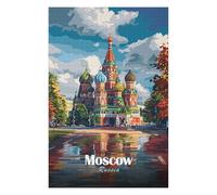 Classic Jigsaw Puzzle for Adults, St. Basils Cathedral Moscow, 1000 PCS